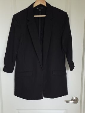 INC International Concepts Black Open-Front Blazer